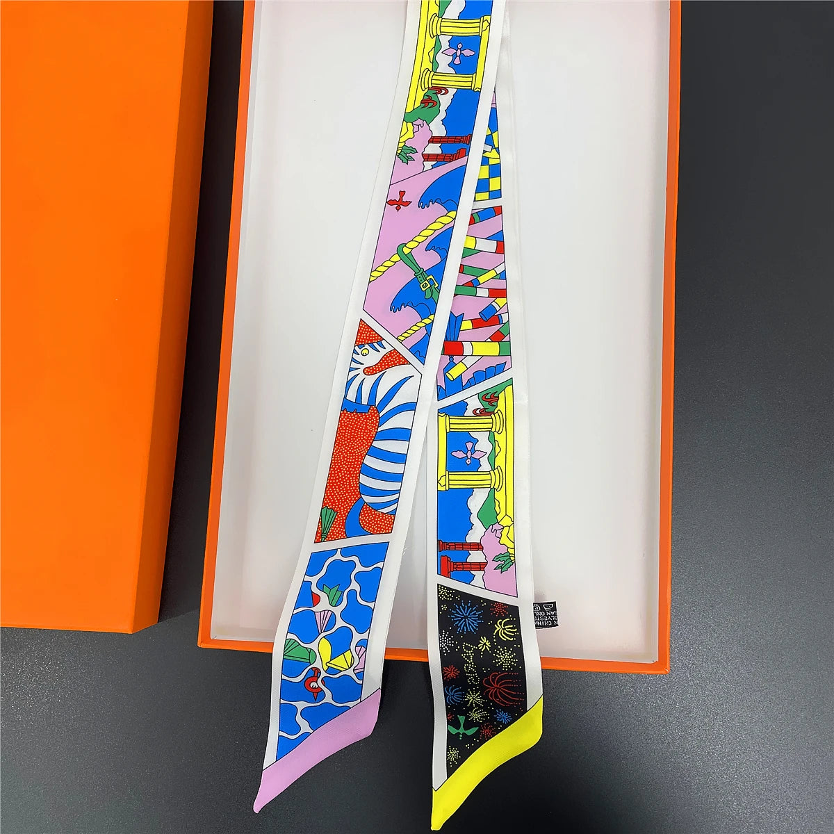 2024 Long Scarf for Women Narrow Ribbon Headband Female Neckerchief Handle Bag Band Bandana Hair Tie Accessories