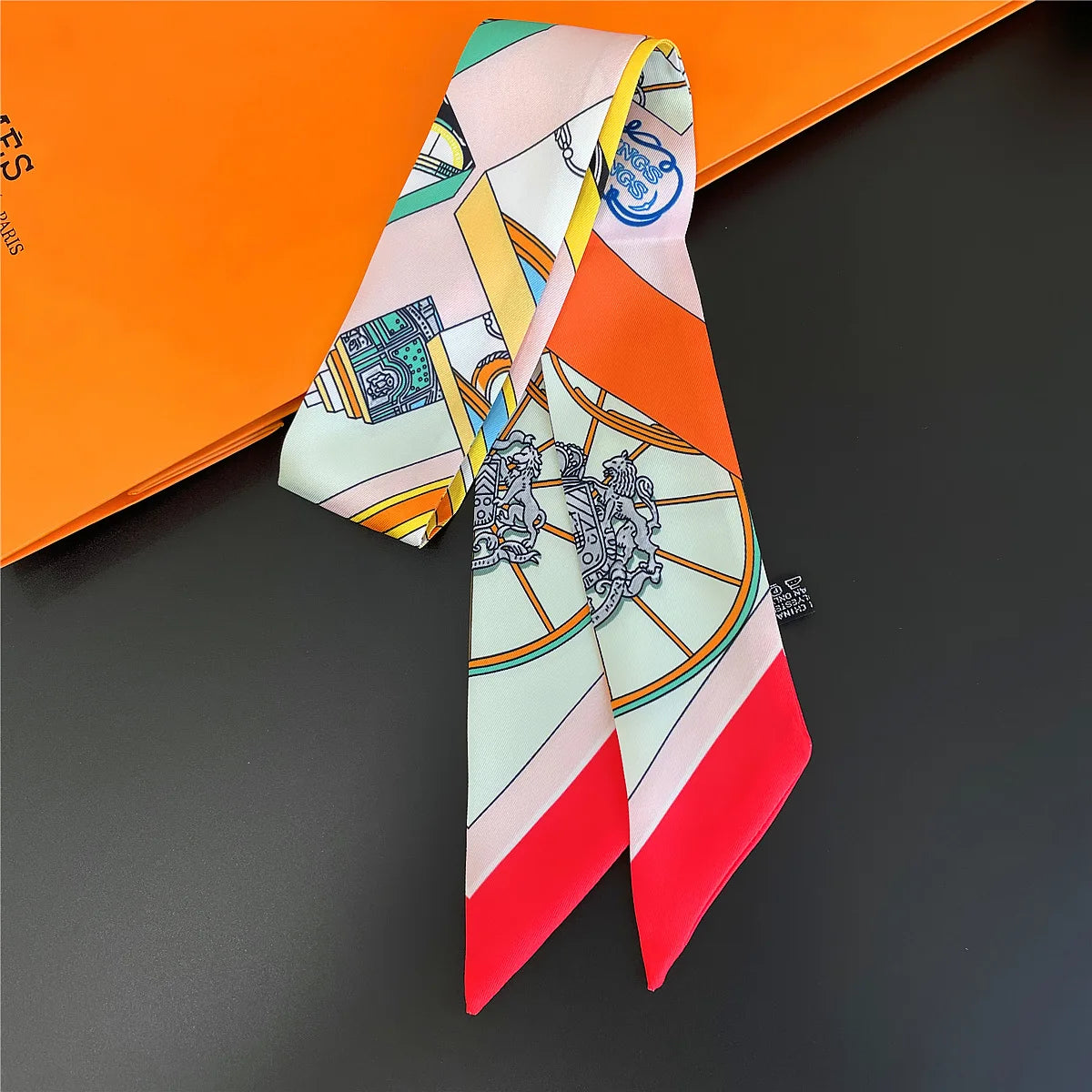 2024 Long Scarf for Women Narrow Ribbon Headband Female Neckerchief Handle Bag Band Bandana Hair Tie Accessories