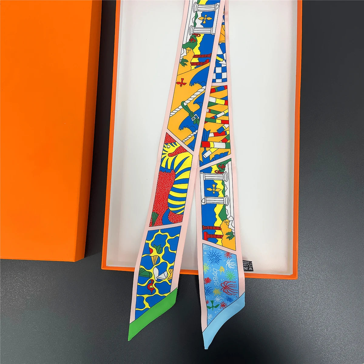 2024 Long Scarf for Women Narrow Ribbon Headband Female Neckerchief Handle Bag Band Bandana Hair Tie Accessories