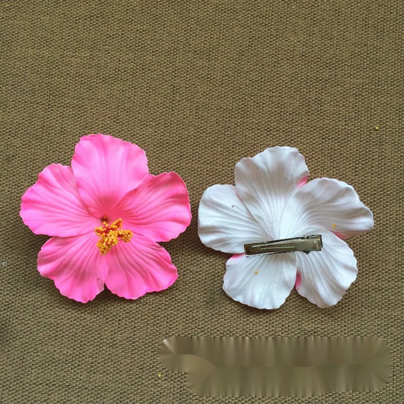 New Bohemian Style Hibiscus Flower Sweet Seaside Beach Resort Style Egg Flower Hair Clip For Women