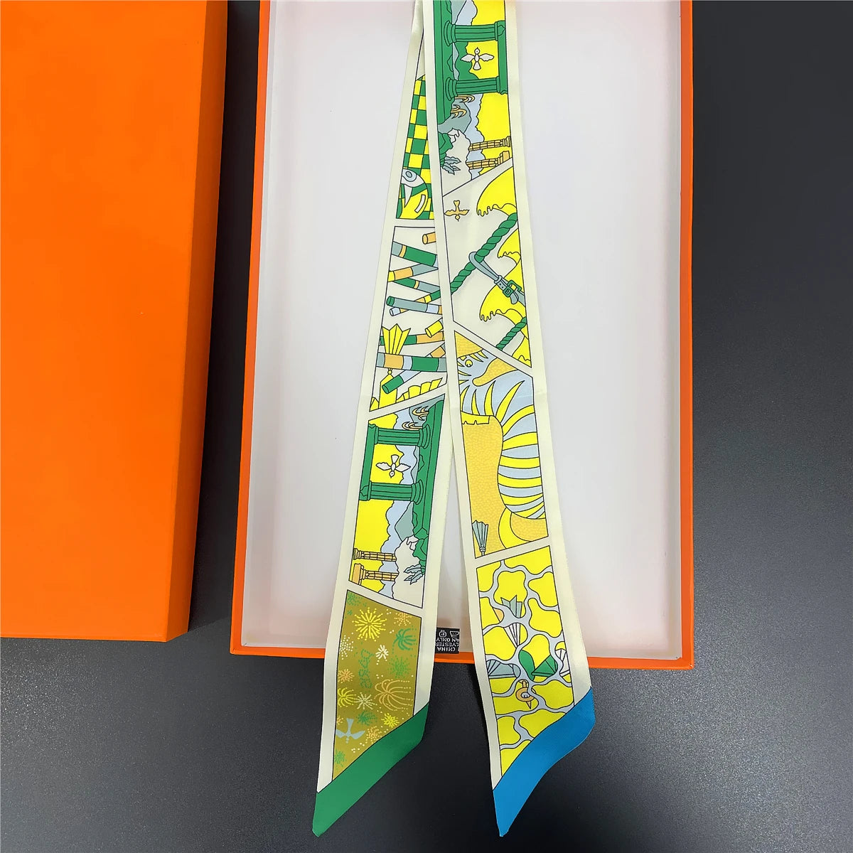 2024 Long Scarf for Women Narrow Ribbon Headband Female Neckerchief Handle Bag Band Bandana Hair Tie Accessories