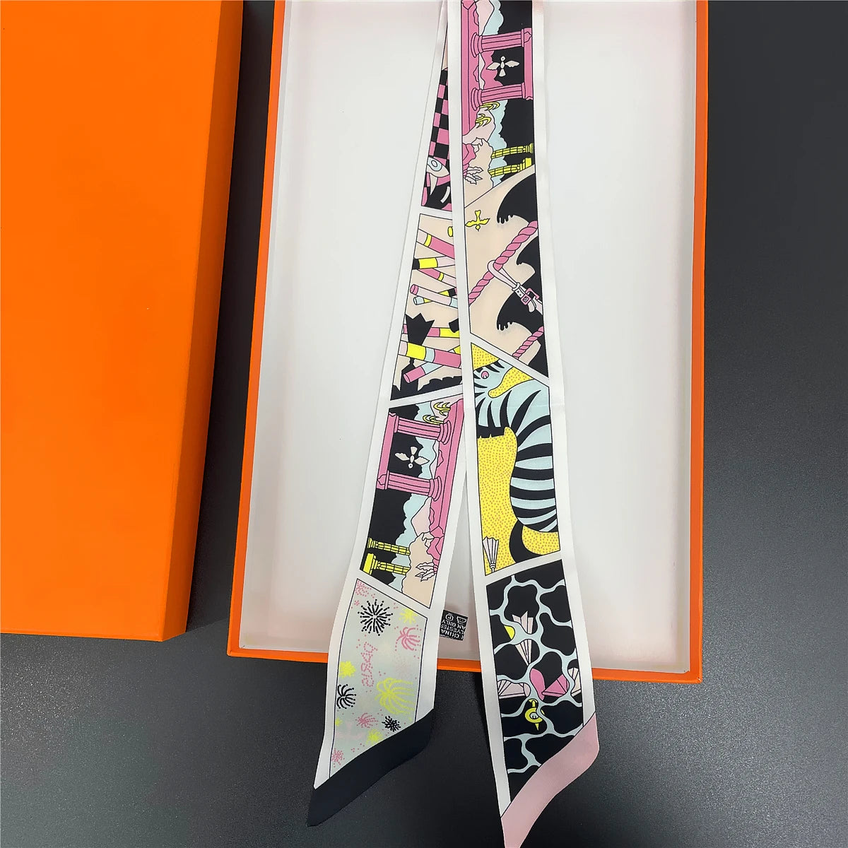 2024 Long Scarf for Women Narrow Ribbon Headband Female Neckerchief Handle Bag Band Bandana Hair Tie Accessories