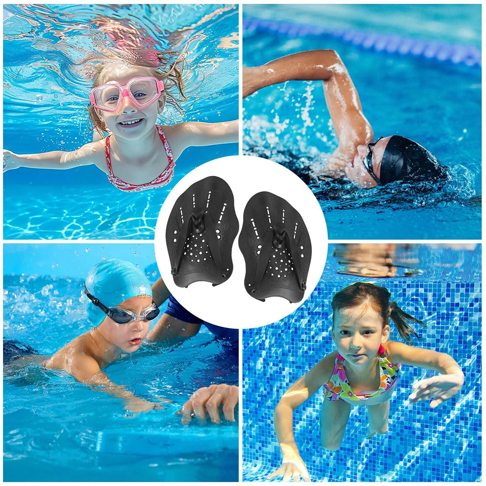 Swimming Training Hands Flippers Swim paddles, Swimming Training Freestyle Swimming Frog Paddles With Adjustable Silicone Straps