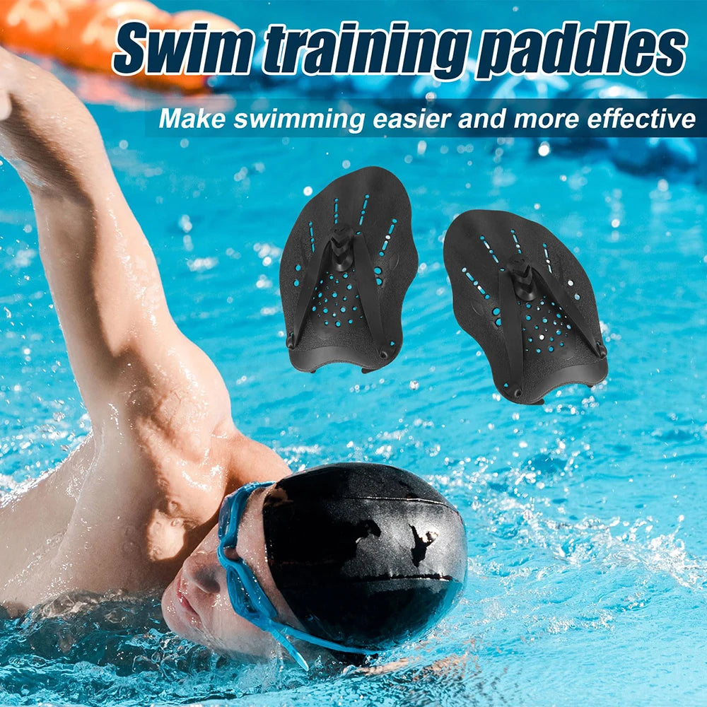 Swimming Training Hands Flippers Swim paddles, Swimming Training Freestyle Swimming Frog Paddles With Adjustable Silicone Straps
