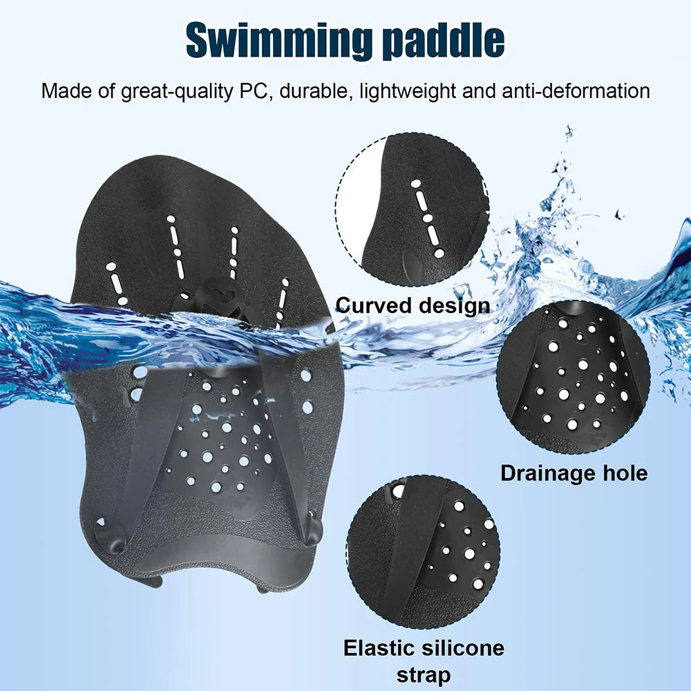 Swimming Training Hands Flippers Swim paddles, Swimming Training Freestyle Swimming Frog Paddles With Adjustable Silicone Straps
