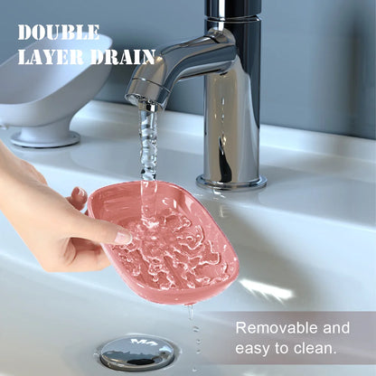 Super Suction Cup Dish Self Draining Kitchen Sponge Container Bathroom Holder Soap Box Drain