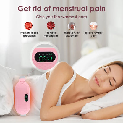 USB Uterine Warm Belt Pain Relief Menstrual Abdomen Stomach Back Waist Infrared Heating Hot Compress Vibration Massager Brace