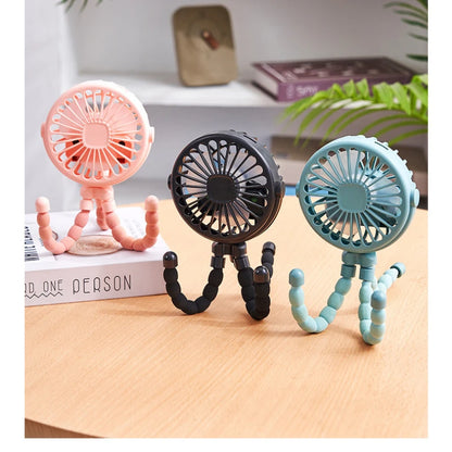 Stroller Fan Clip on For Baby Flexible Tripod  Rechargeable Battery Small Personal Fan Portable Fan for Travel Handheld Car Bed