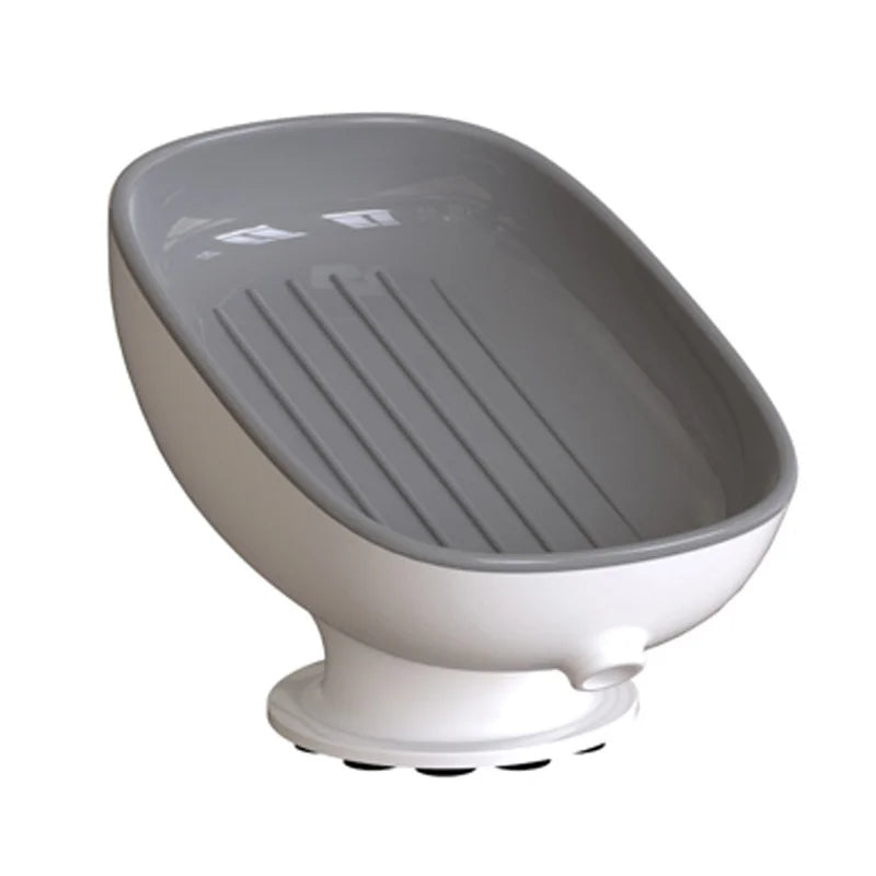 Super Suction Cup Dish Self Draining Kitchen Sponge Container Bathroom Holder Soap Box Drain