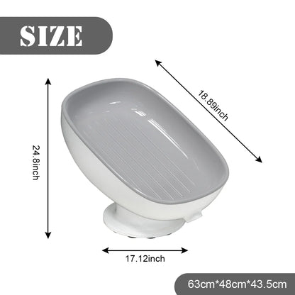 Super Suction Cup Dish Self Draining Kitchen Sponge Container Bathroom Holder Soap Box Drain