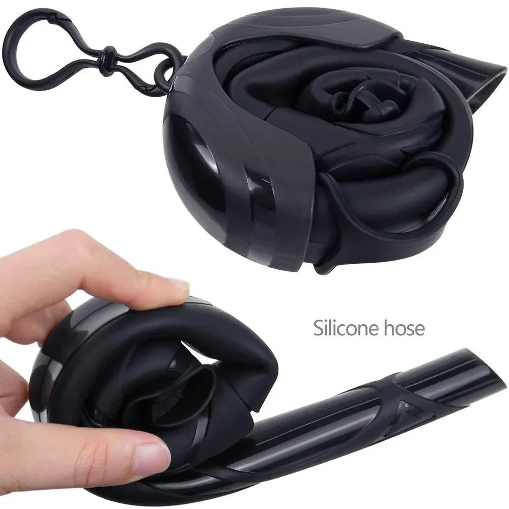 Soft Silicone Diving Snorkel Portable Foldable Easy-Breath Wet Scuba With Storage Case for Freediving Spearfishing Swimming