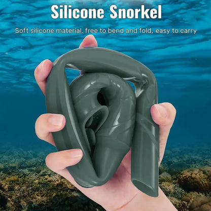 Soft Silicone Diving Snorkel Portable Foldable Easy-Breath Wet Scuba With Storage Case for Freediving Spearfishing Swimming