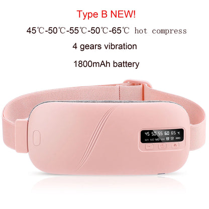 Electric Menstrual Period Cramp Massager Heating Pad Belt for Female Waist Abdominal Warm Palace Belt Massage Device Vibration