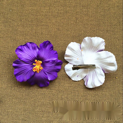 New Bohemian Style Hibiscus Flower Sweet Seaside Beach Resort Style Egg Flower Hair Clip For Women